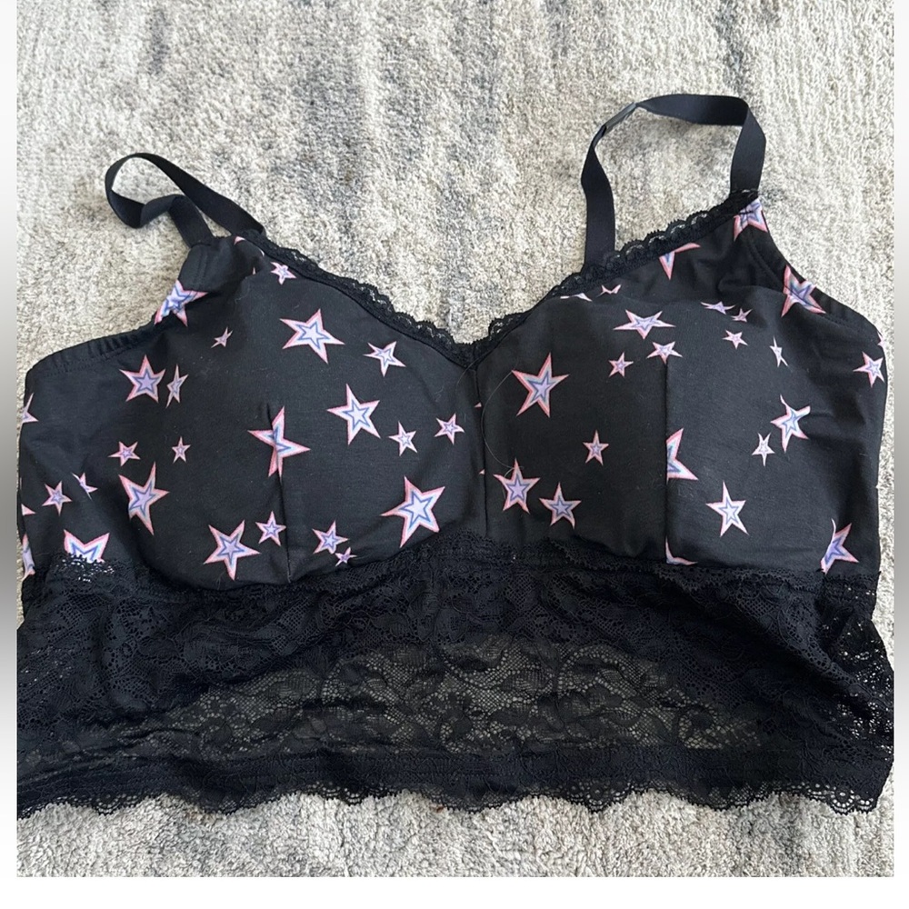 Torrid Lightly Lined Cotton Longline Stars Bralette